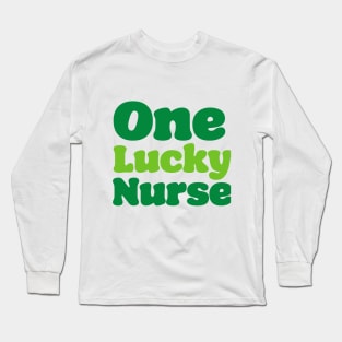 'One Lucky Nurse' St. Paddy's Day T-Shirt Long Sleeve T-Shirt